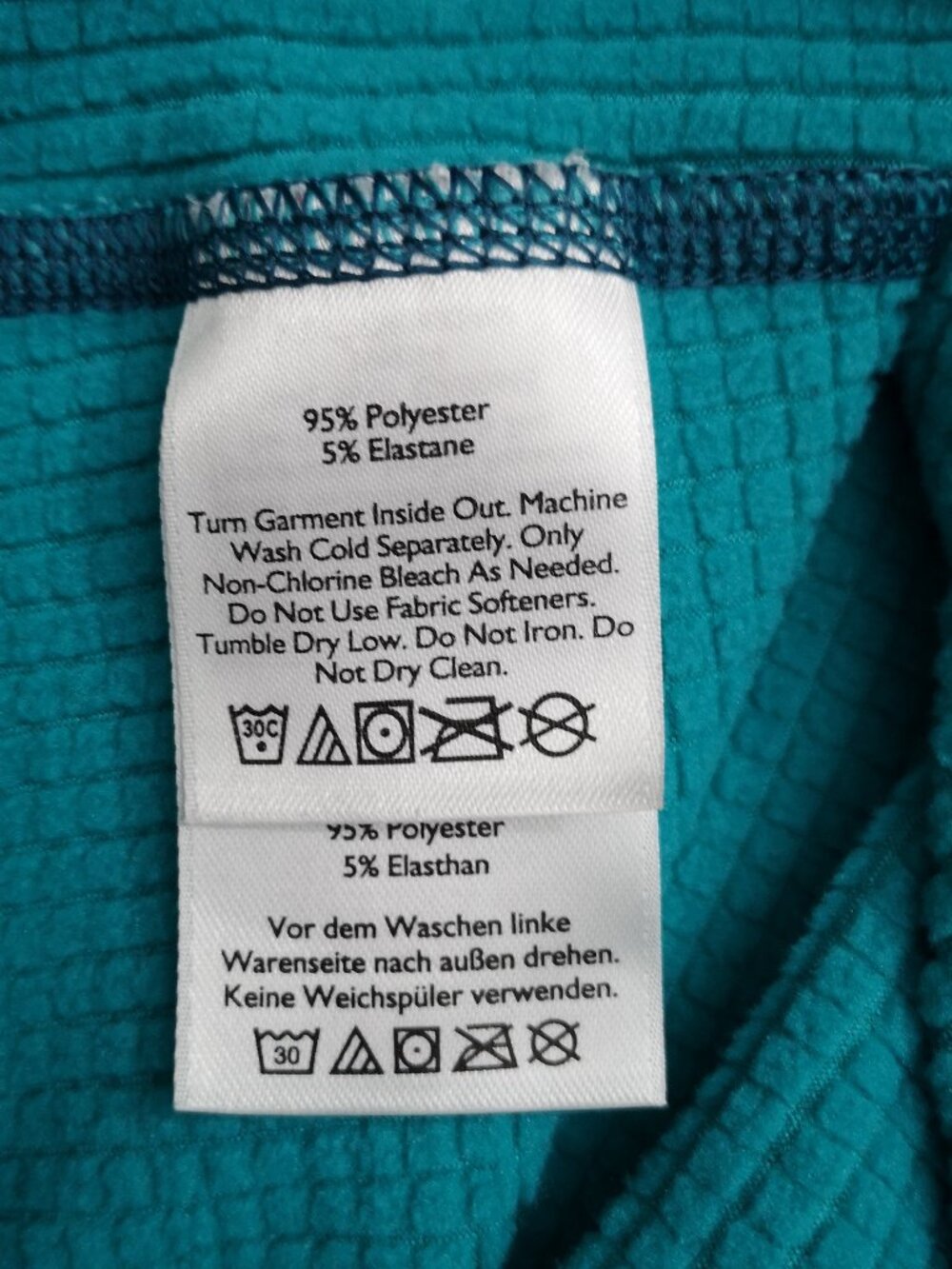 Eddie Bauer Assent Ladies Size Large Teal w/ Navy Fleece Lined Free Heat Polo - Picture 7 of 15
